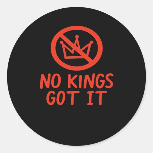 No Kings It Patriotic Style Ronde Sticker (Voorkant)