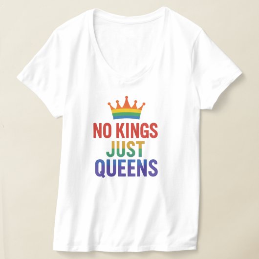 No Kings Just Queens Pride, Pro-Women V-neck Tee T-shirt (Laagn)