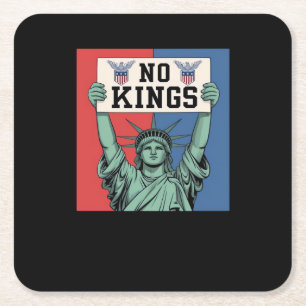No Kings Klassieke Patriottische Stijl Kartonnen Onderzetters