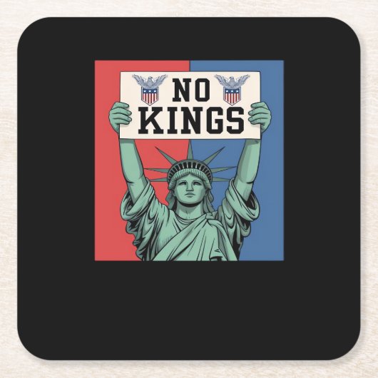 No Kings Klassieke Patriottische Stijl Kartonnen Onderzetters (Voorkant)