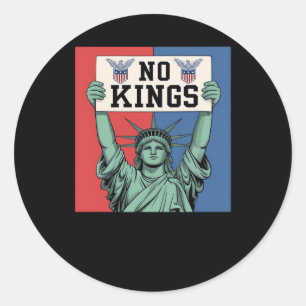 No Kings Klassieke Patriottische Stijl Ronde Sticker