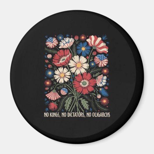 No Kings No Dictators No Oligarchs In America Funn Magneet (Voorkant)