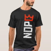 No Kings Nope protestbord verticale vetgedrukte te T-shirt (Voorkant)