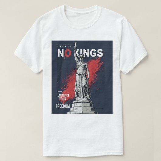 No Kings - Omarm je vrijheid T-shirt (Design voorkant)