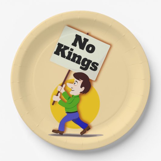 No Kings Paper Plate Papieren Bordje (Voorkant)