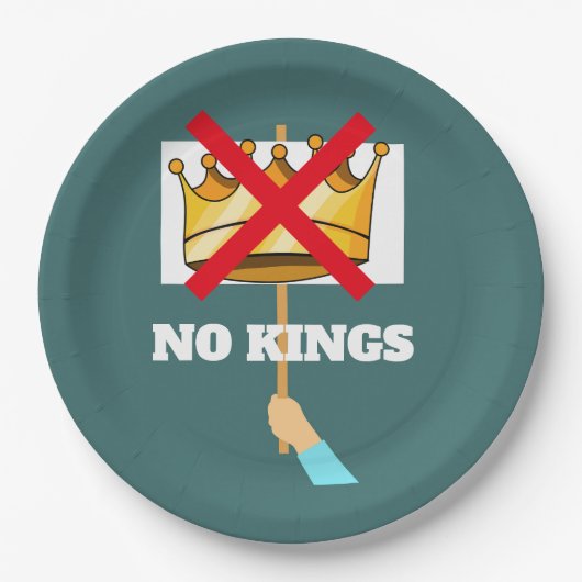 No Kings Paper Plate Papieren Bordje (Voorkant)