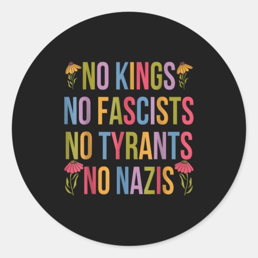No Kings Patriotic Men Women Liberty  Ronde Sticker (Voorkant)