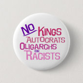 No Kings -- Pink Version Button (Voorkant)