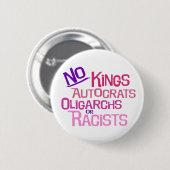 No Kings -- Pink Version Button (Voorkant /achterkant)