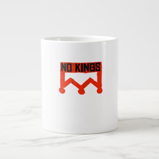 No Kings Protest Graphic Grunge Crown  American Cl Grote Koffiekop (Voorkant)