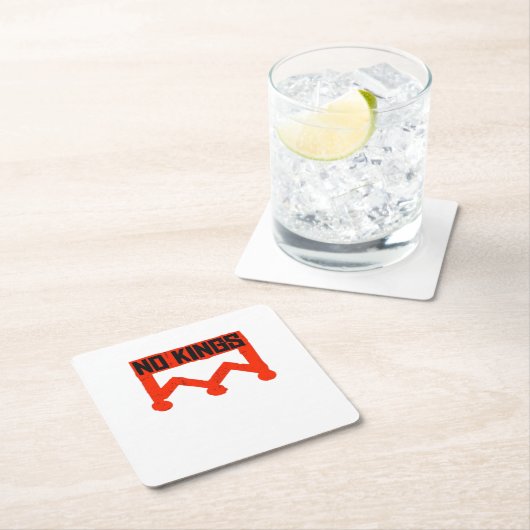 No Kings Protest Graphic Grunge Crown  American Cl Kartonnen Onderzetters (Insitu)