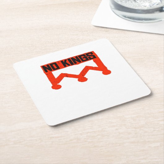 No Kings Protest Graphic Grunge Crown  American Cl Kartonnen Onderzetters (Schuin)