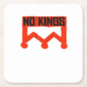 No Kings Protest Graphic Grunge Crown  American Cl Kartonnen Onderzetters (Voorkant)