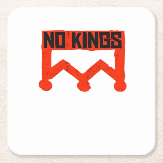 No Kings Protest Graphic Grunge Crown  American Cl Kartonnen Onderzetters (Voorkant)