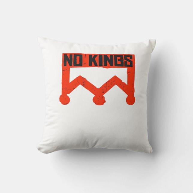 No Kings Protest Graphic Grunge Crown  American Cl Kussen (Voorkant)
