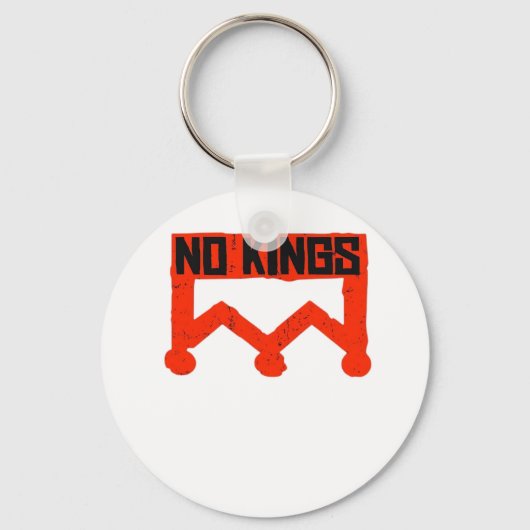 No Kings Protest Graphic Grunge Crown  American Cl Sleutelhanger (Voorkant)