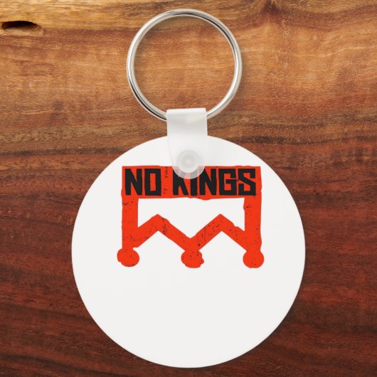 No Kings Protest Graphic Grunge Crown American Cl Sleutelhanger (Voorkant)