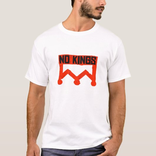 No Kings Protest Graphic Grunge Crown  American Cl T-shirt (Voorkant)