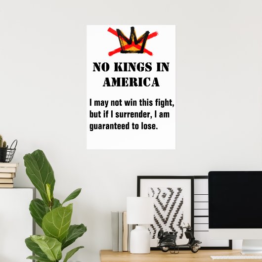 No Kings Protest poster (Thuiskantoor)