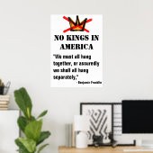 No Kings Protest poster - Ben Franklin Quote (Thuiskantoor)