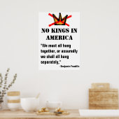 No Kings Protest poster - citaat van Ben Franklin (Keuken)