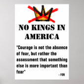 No Kings Protest poster - FDR Quote- Moed (Voorkant)