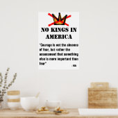 No Kings Protest poster - FDR Quote- Moed (Keuken)