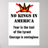 No Kings Protest poster - Moed is besmettelijk (Voorkant)