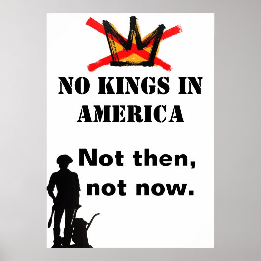 No Kings Protest poster - Not then, not now (Voorkant)