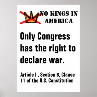 No Kings Protest poster - Recht om oorlog te verkl