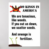 No Kings Protest poster - We are like weeds - II (Voorkant)
