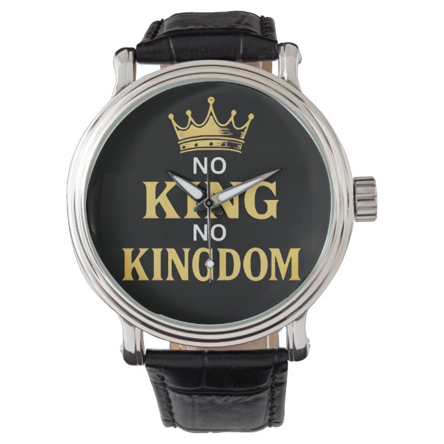 No Kings Protest Sign Vertical 2025 Horloge (Voorkant)