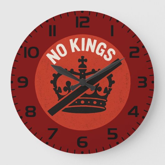 No Kings Protest Symbol Grote Klok (Voorkant)