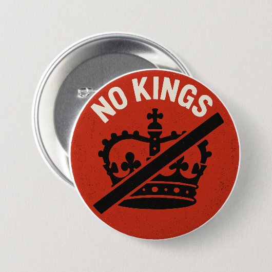 No Kings Protest Symbol Ronde Button 7,6 Cm (Voorkant /achterkant)