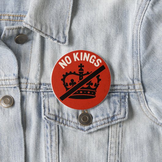 No Kings Protest Symbol Ronde Button 7,6 Cm (In situ)