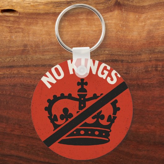 No Kings Protest Symbol Sleutelhanger (Voorkant)