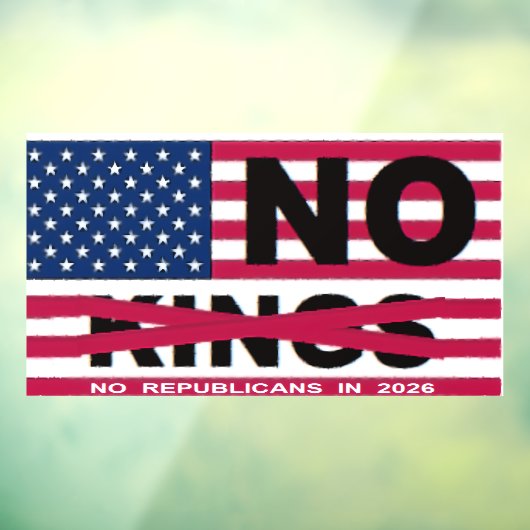 "NO kings"  Raamsticker (Vel 3)