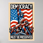 No Kings Save Democracy  Poster (Voorkant)