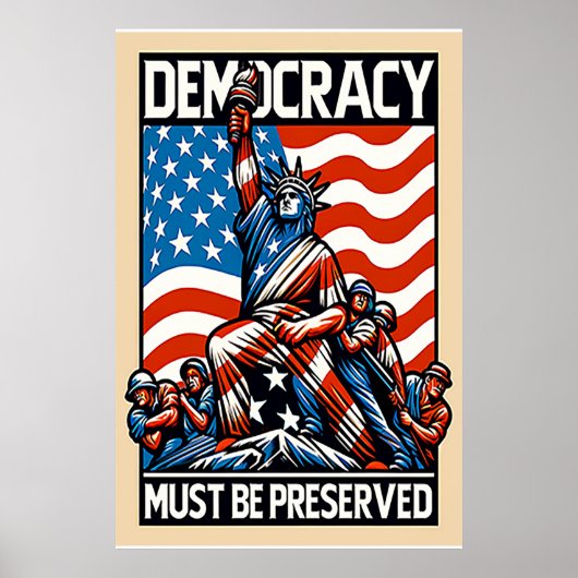 No Kings Save Democracy  Poster (Voorkant)