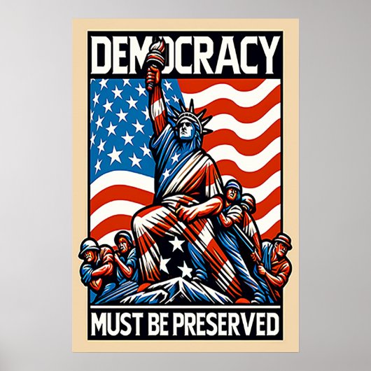 No Kings Save Democracy Poster (Voorkant)