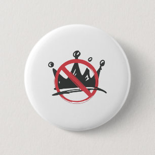 No Kings Shirt No Kings in Amerika Politiek Shirt Ronde Button 5,7 Cm