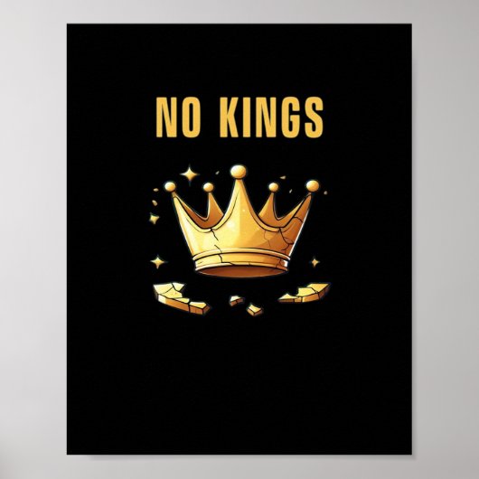 No Kings. Simple Yet Impactful Visual Of A Destroy Poster (Voorkant)