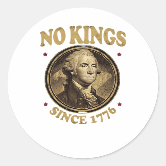 No Kings Since 1776 Classic Ronde Sticker (Voorkant)