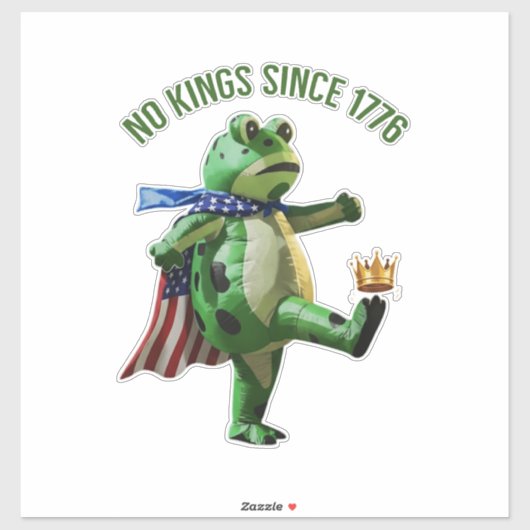 No Kings Since 1776 Portland Frog |  Frog Kicking  Sticker (Vel)