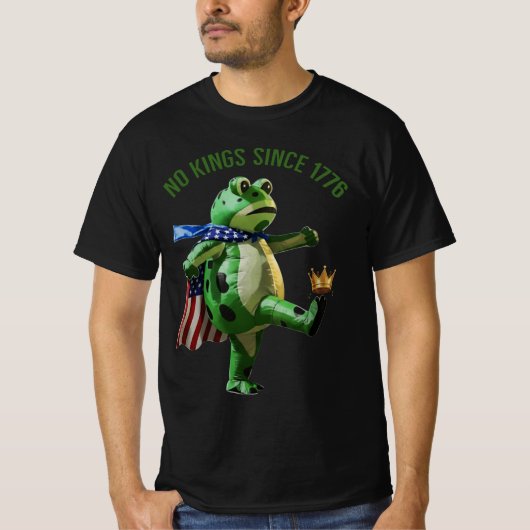 No Kings Since 1776 Portland Frog | Frog Kicking T-shirt (Voorkant)
