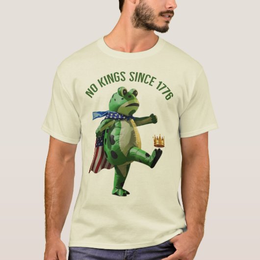 No Kings Since 1776 Portland Frog | Kicking Crown T-shirt (Voorkant)