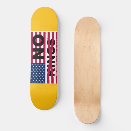 "NO kings" Skateboard (Voorkant)
