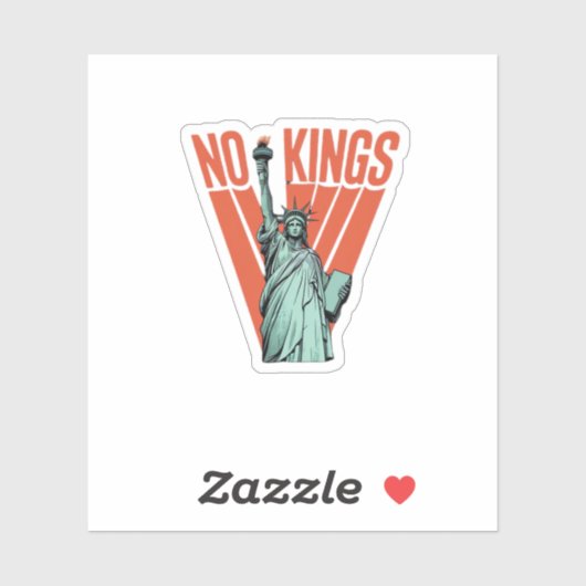 No Kings Statue Of  Protest  American Classic Sticker (Vel)