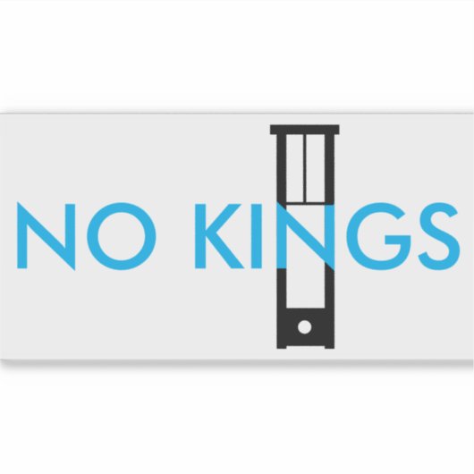 NO KINGS sticker - blauwe tekst (Voorkant)