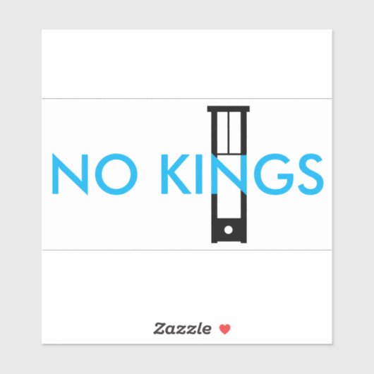 NO KINGS sticker - blauwe tekst (Vel)